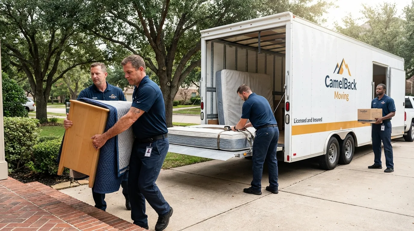Crew loading residential truck for cross-state move from Elizabethtown, NY