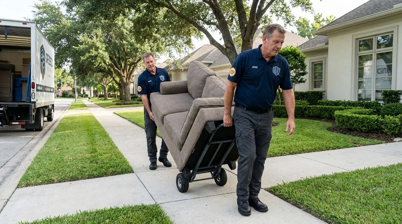 Local residential moving crew loading furniture in Elizabethtown, NY